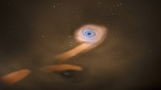 Artist's impression of supermassive binary black hole